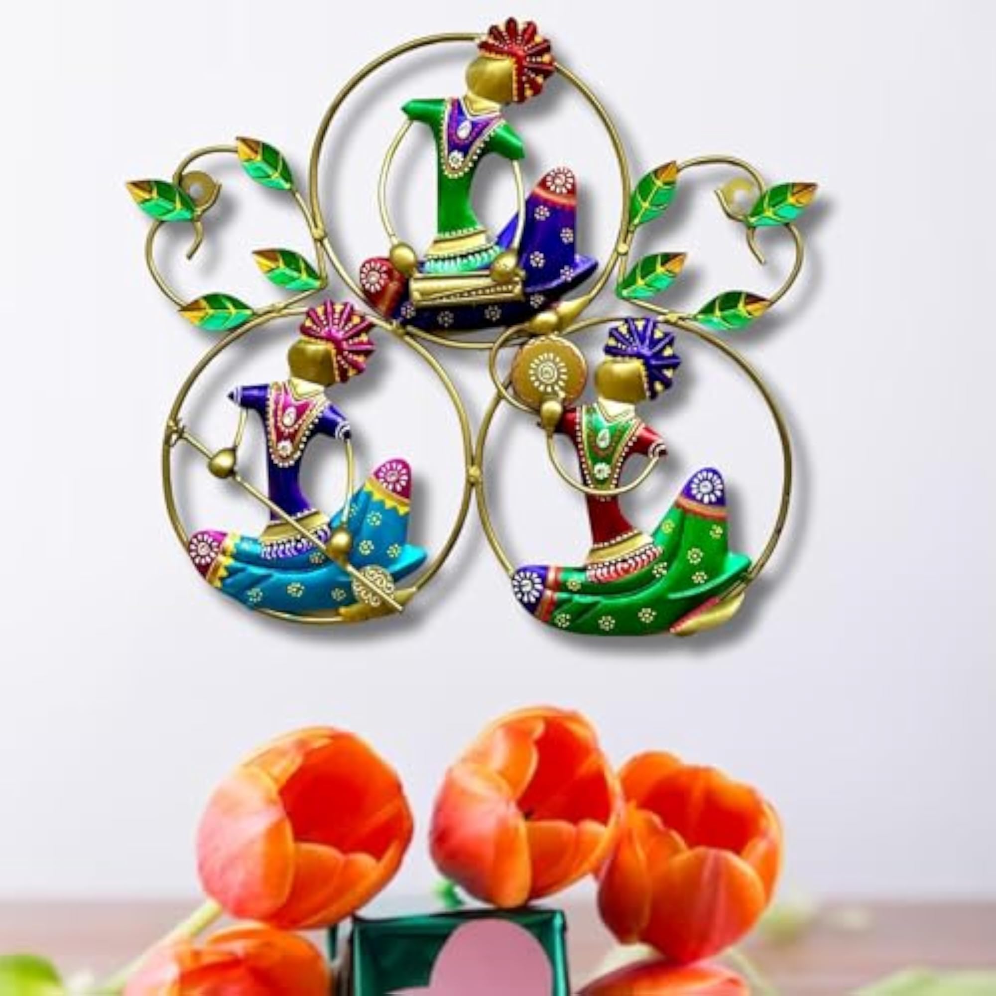 Retro Style Decorative Metal Musician Doll Frame Wall Decor